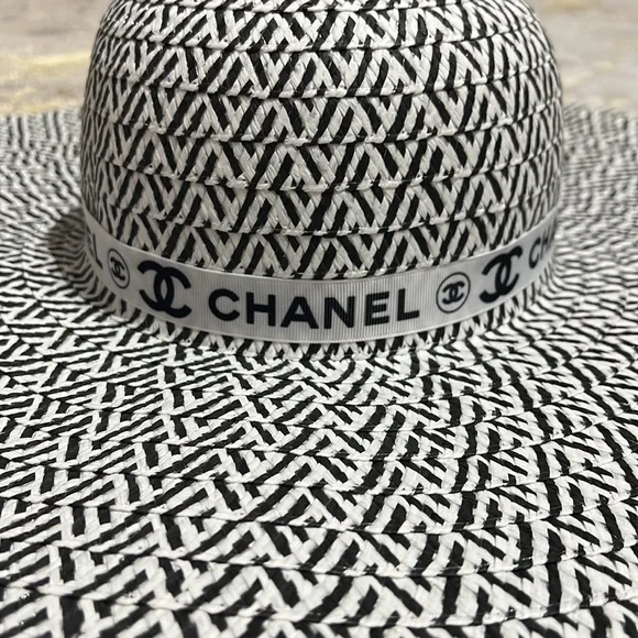 CHANEL CC Grosgrain Ribbon Camellia Flower Floppy Sun Hat - Influencer Trending - Picture 7 of 10